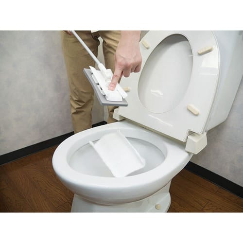 Azuma Industrial One-Push Toilet Wiper with 360 Rotating Head and Compact Storage (TL760)