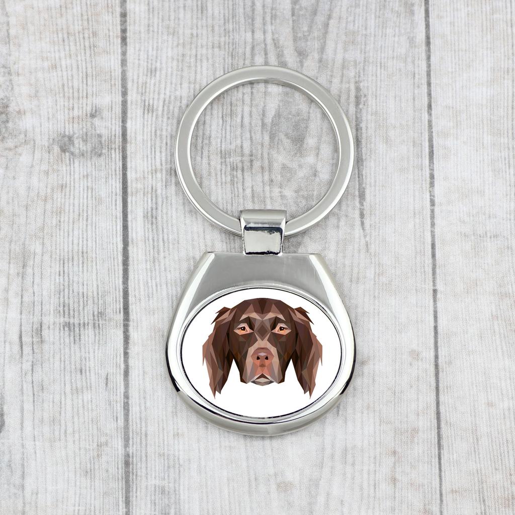 Münsterländer - Geometric Keychain with a Photo and the Inscription Art-Dog