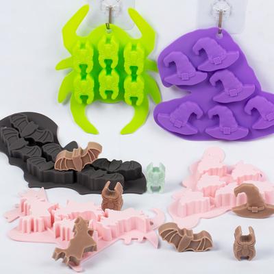 Творческий Летучая мышь Паук Шоколад Силиконовая форма Привидение Конфеты Печенье Ледяной декор для вечеринки на Хэллоуин Фестиваль Мыло Свечи Подарки