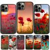 Красный Цветок Мака Раковина Кок Для iPhone 17 Air 15 16 14 13 12 Pro Max 11 Pro Max Plus Чехол для Телефона