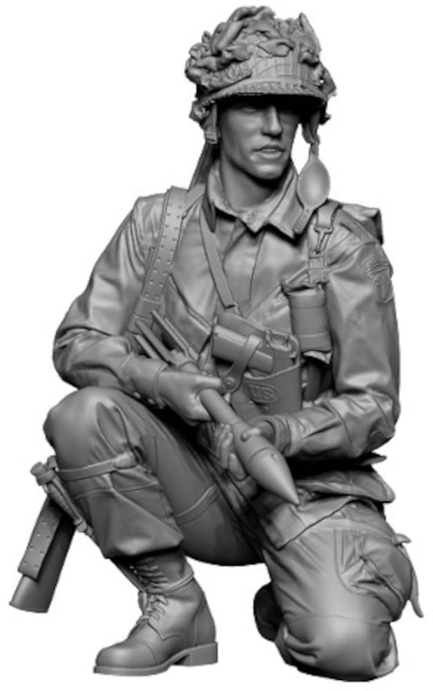 Модель H3 Вторая мировая война Воздушно-десантная дивизия США Командир базуки Набор из смолы HS16078 1/16 (человек)