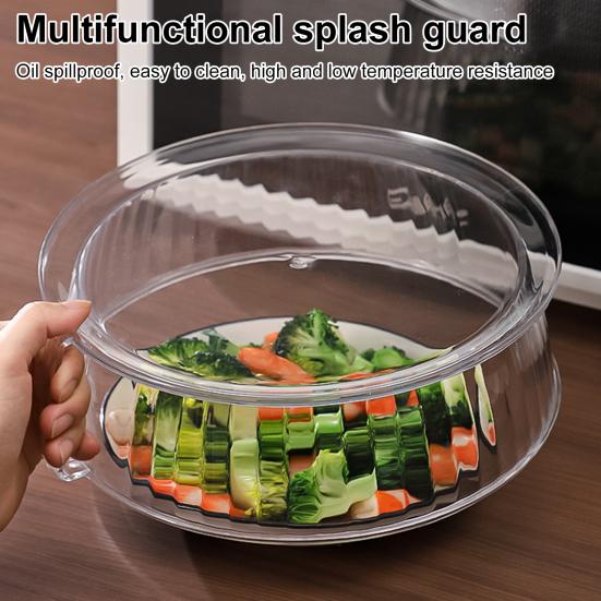 Microwave Splatter Cover for Food 9.4 Inch Microwave Plate Food Cover with Easy Grip Handle Anti-Splatter Lid BPA Free Microwave Cover for Most