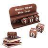 1 Set 3D Printed Reading Tracker Book Read This Year Counter with Number Blocks Reading Nook Decoration for Bookshelf Desk Reading Challenge Gift