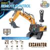 Non-Toxic 1/20 Alloy Remote Control Excavator 2.4G Upgraded Rc Car Model Unlimited Rotation Children Engineering Vehicle Toy For Kid Gift