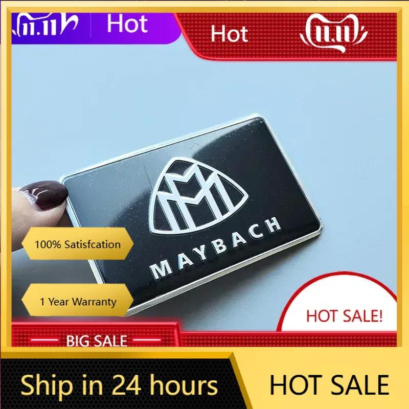 C200 E200 New 2025 For Mercedes Benz 8x5cm Thin Aluminium Square Label Sticker Car Emblem for Mercedes Benz Maybach S450 S680 En