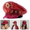 Jeweled Crystal Captain Hat Bride Hat Sailor Hat for Bachelorette Party Headwear Headgear for Club Stage