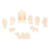 11 Piece Nativity Set Simple Unique Solid Wood Nativity Scene Figurine for Tabletop Holidays Decor