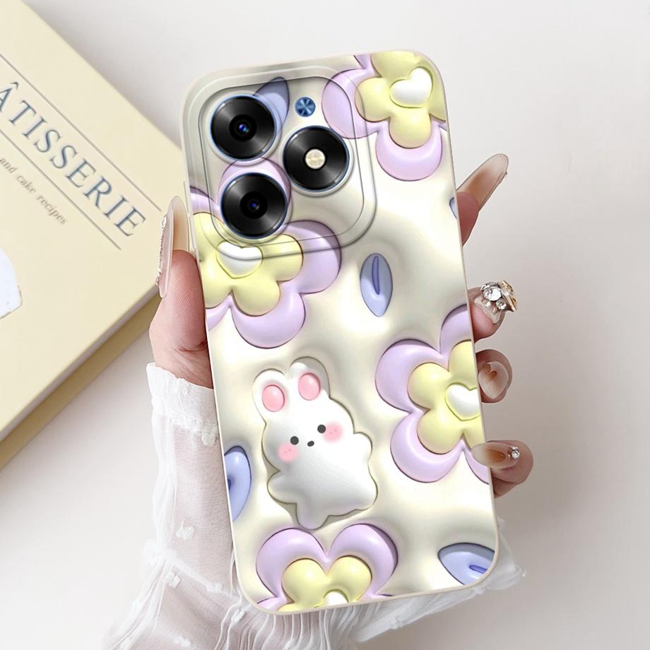 Чехол для Tecno Spark Go 2024 Tecno Spark 20c 20 Pop 8 Funda Эстетичный Мультяшный Панда Кролик Защита Камеры Матовый Мягкий Чехол