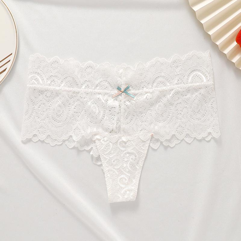 Women Middle Waist Lace Panties Boxer T-back Thongs Ladies G-String Underpants