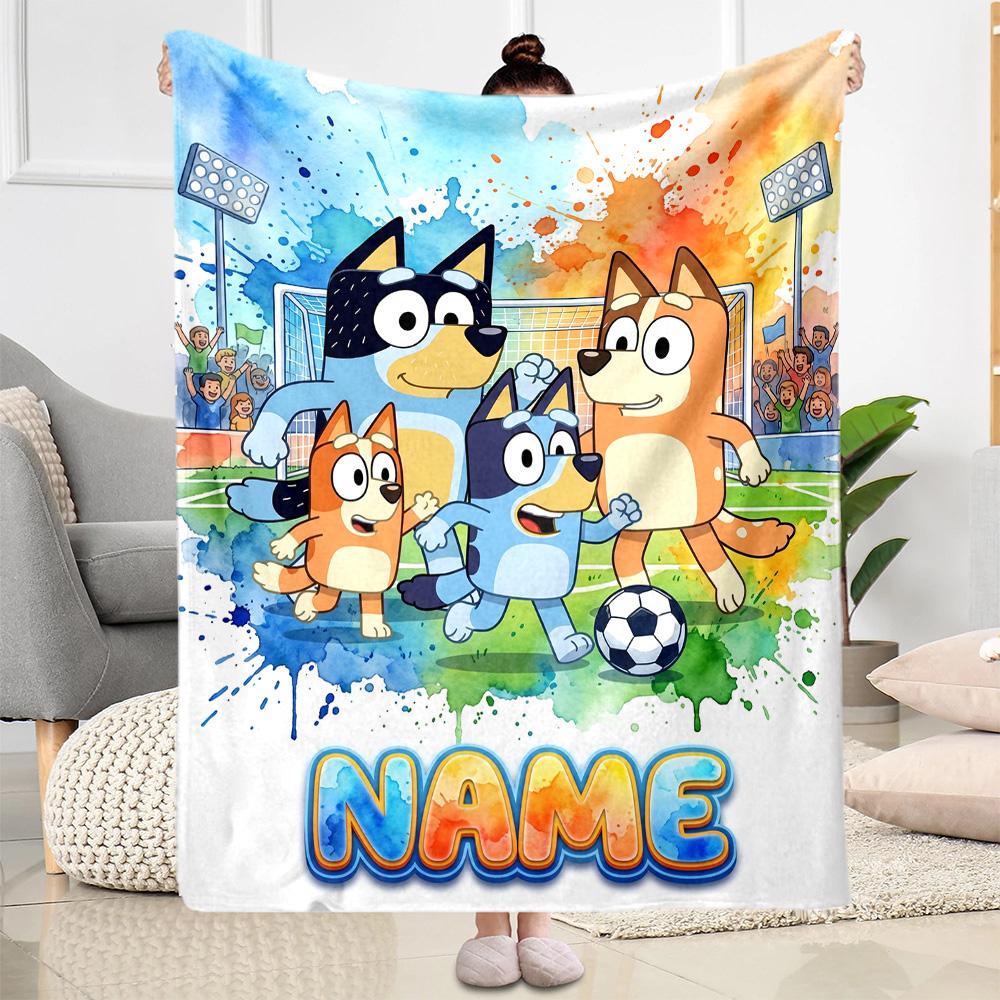 Dad Soccer Fun Customize Text Blanket Gift Personalized Blanket Soft & Cozy Great for Couch Sofa Bedding Living Room All-Season Use