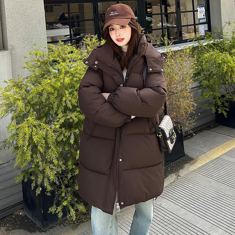 Новая средняя и длинная хлопковая одежда, хлопковая одежда, с капюшоном и универсальная, модные и свободные женские куртки в зарубежном стиле.