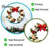 Waterproof Glass Window Film Ocean Style Christmas Wreath Stickers, PVC Static Decals with Sunproof Stickers Conch And Shell Elements, Seaside Clings
