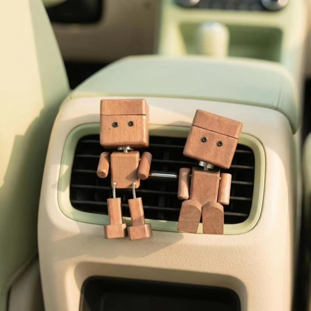Car Interior Accessory Mini Wooden Man Perfume Car Aromatherapy Diffuser For Car Dashboard
