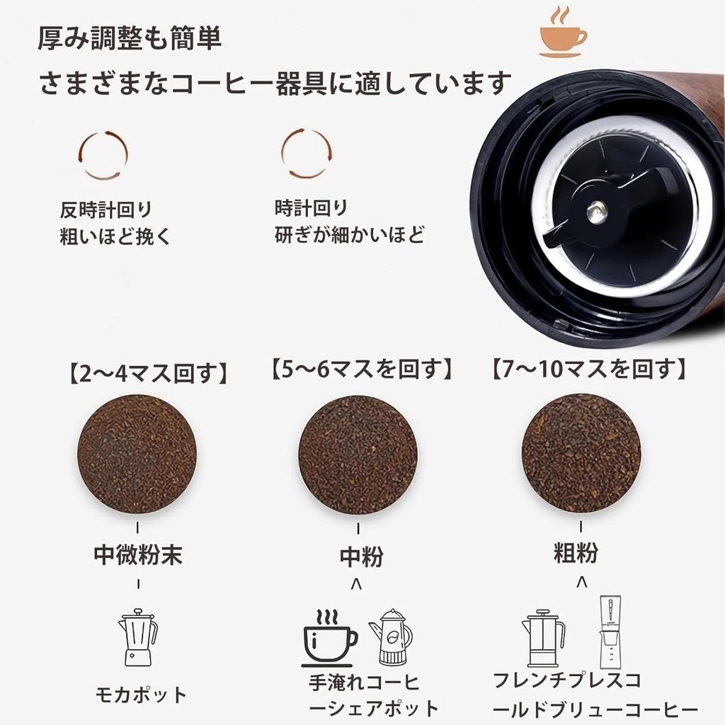 MOPCONY Hand Coffee Grinder with Stainless Steel Blades and Adjustable Scale, High Precision, Ultra-Fine Grinding, Uniform Powder, Perfect for