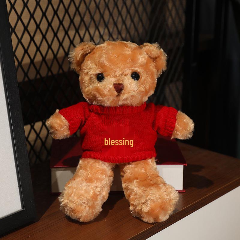 Teddy Bear Sweater Hug Plush Doll for Girls - Valentine's Day or Birthday Gift