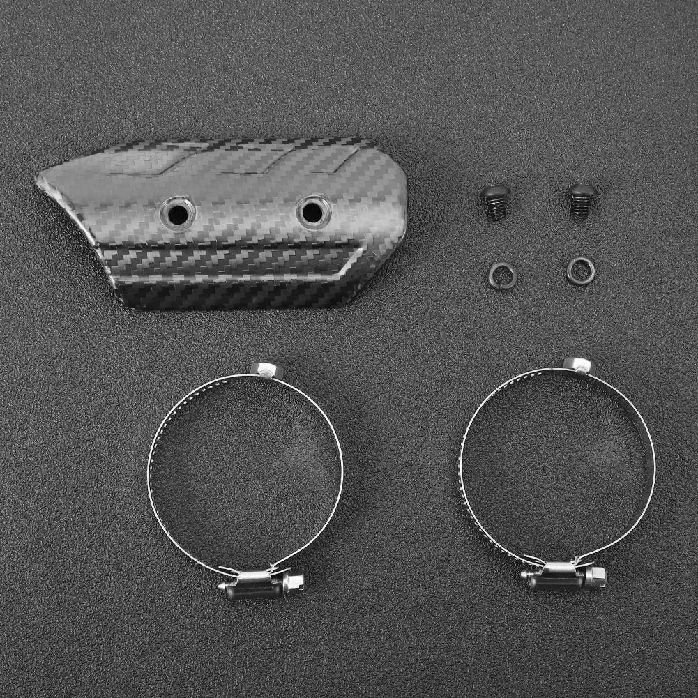 Elerose Exhaust Heat Shield Guard Cover, Dry Carbon Fiber Exhaust Mid Pipe Universal Heat Shield Kit Cover