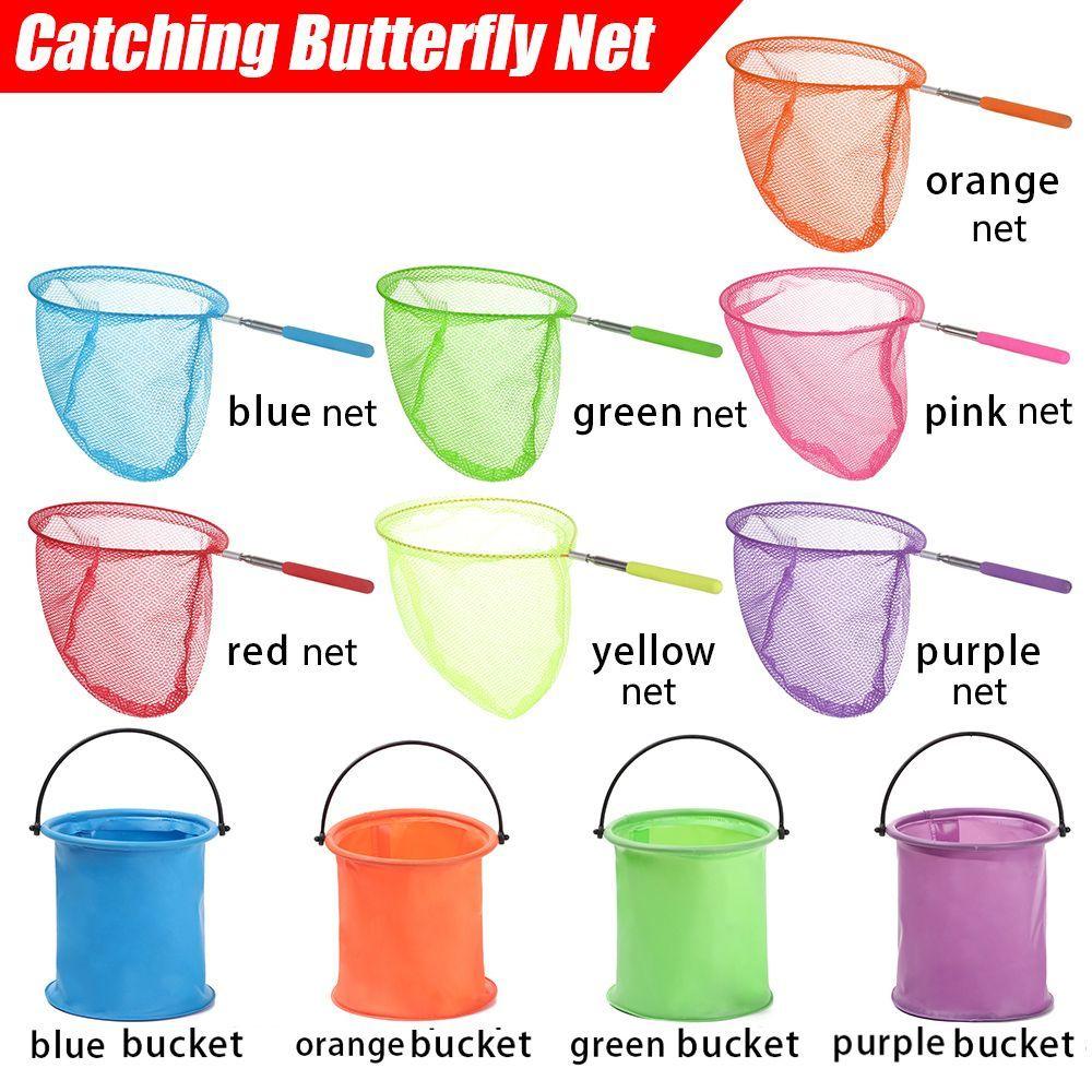 Stainless Steel Rod Catch Tadpole Fish Bucket Bug Catching Net Butterfly Dragonfly Net Insect Cage
