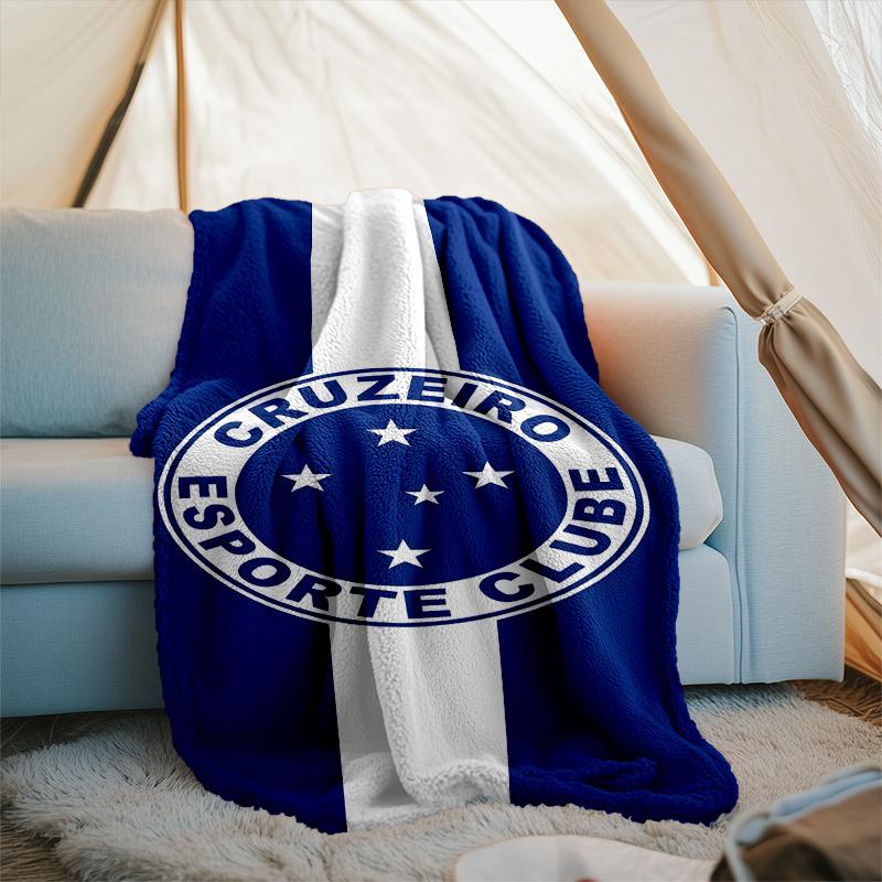 1PC Cruzeiro Esporte Clube Printed Soft Flannel Blanket Throw for Adult Bedroom Living Room Sofa Camping Travel Fan gifts Christmas Gifts