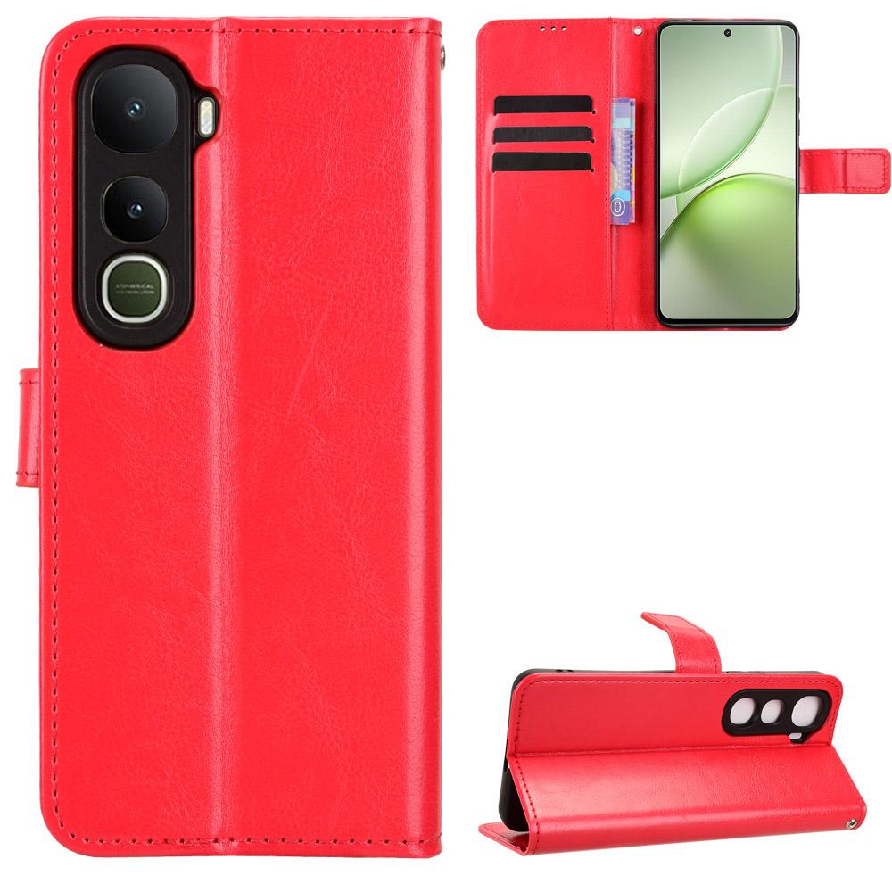 Для vivo Y400 5G/vivo Y400 4G Чехол из искусственной кожи с ремешком Текстура Crazy Horse Обложка-кошелек для телефона