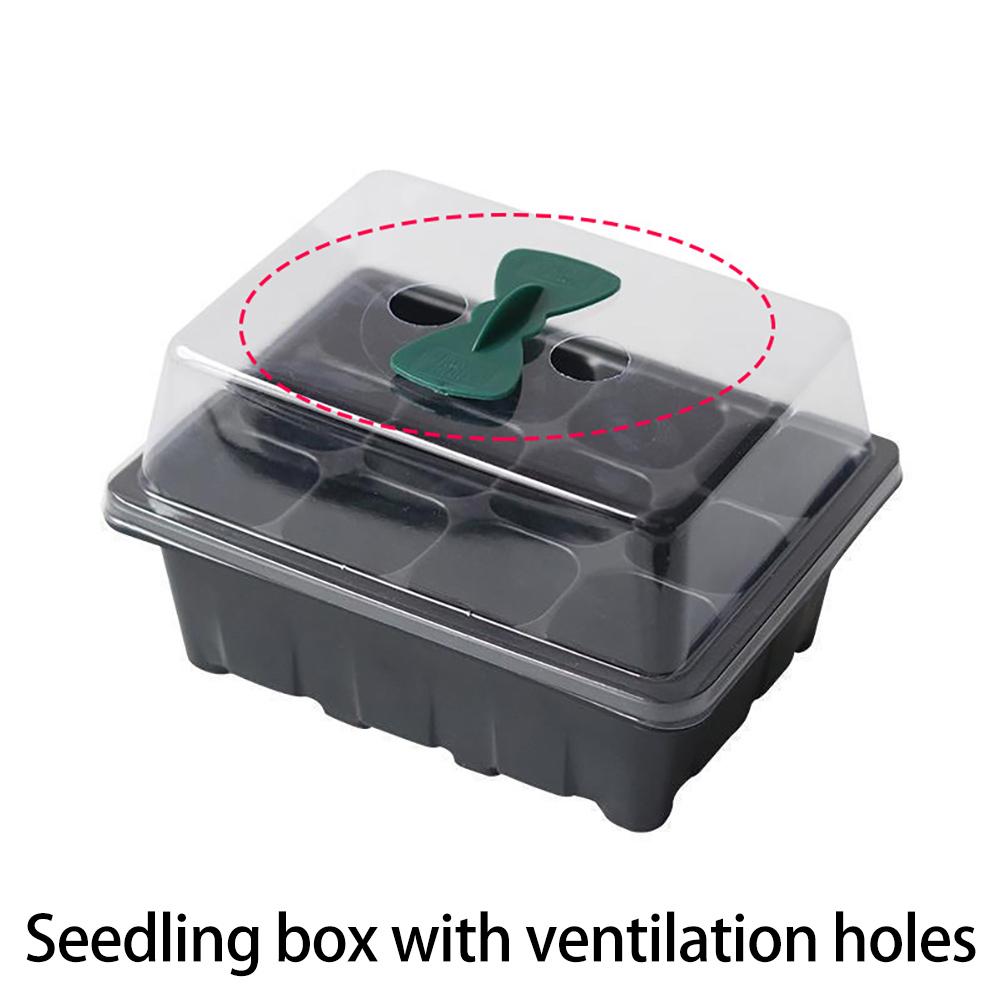 12 Hole Tray Seed Starter Tray with Lid Grow Box Seedling Nursery Tray for Greenhouse Seedling