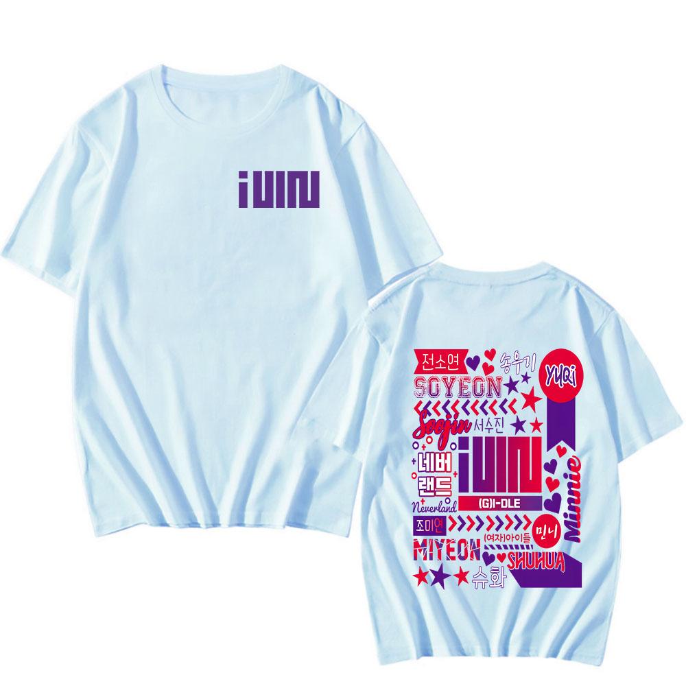 2024 New GIDLE YUQI Print Man/Woman Harajuku T-shirt Hip Hop Short Sleeve Casual Unisex Streetwear Cotton Tops Fashion Clothes