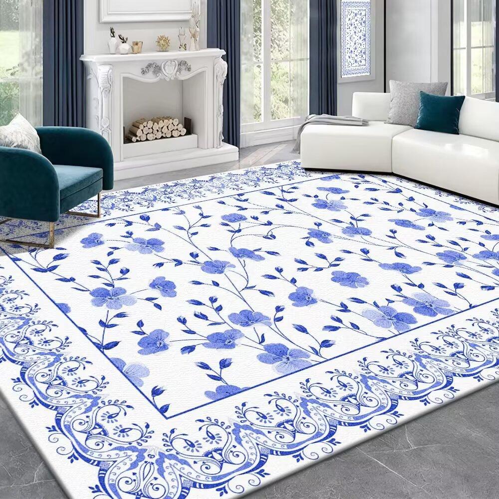 Ковер для гостиной в стиле французского ретро-кремового стиля, светлый, роскошный, улучшенный, спальня, кровать, одеяло, домашний гардероб, диван, стол, коврик