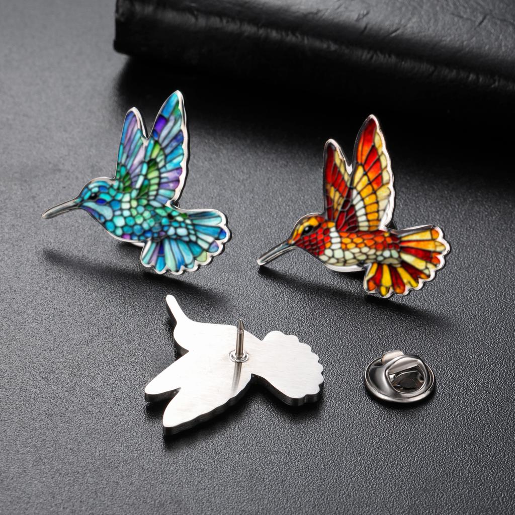 Лацканные булавки колибри для женщин из нержавеющей стали, брошь-птица, металлические булавки, значки для рюкзака, украшения, подарок на день рождения 2026, оптовая продажа