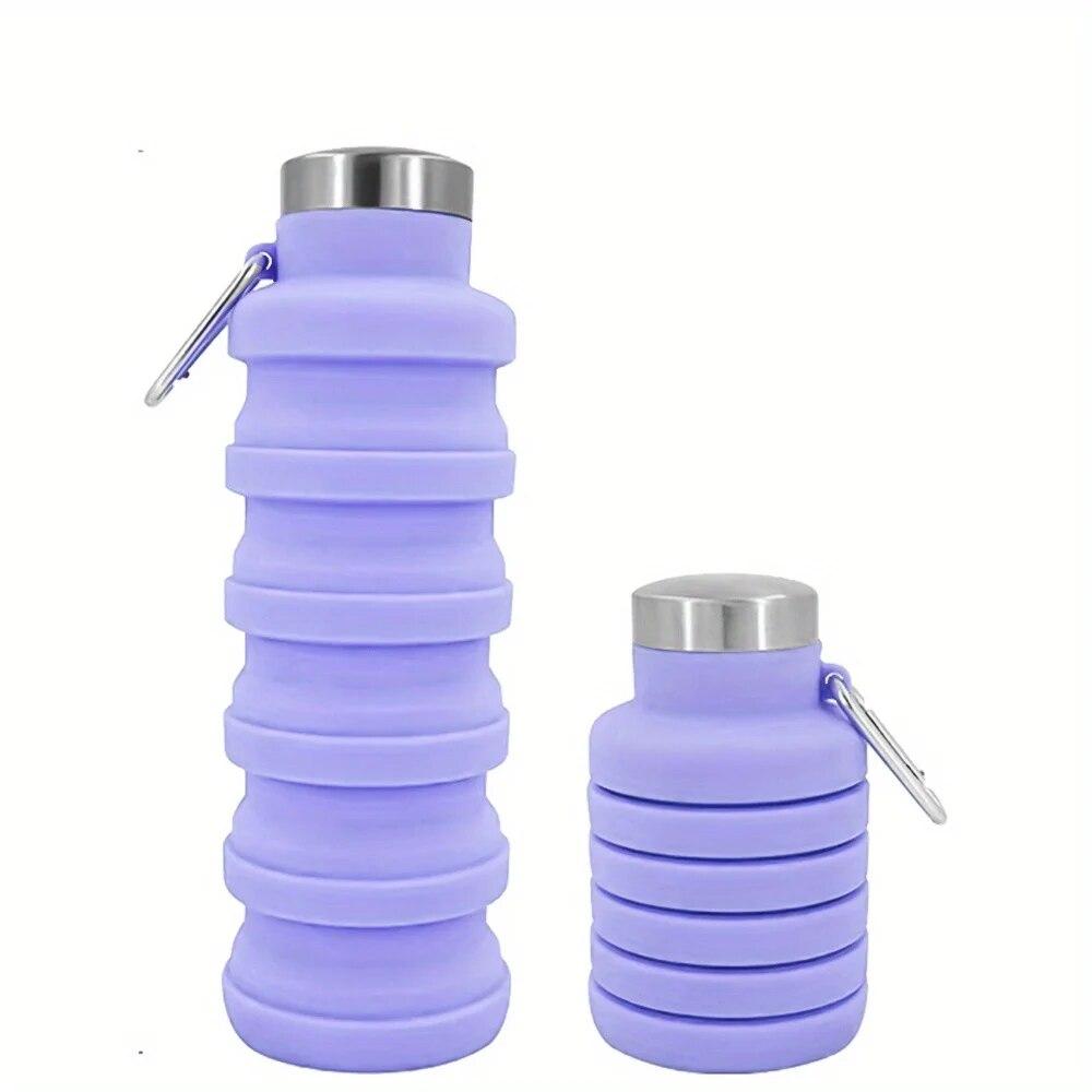 1pc Collapsible Water Bottle Reuseable BPA Free Silicone Foldable Bottles Lightweight Hiking Cup For Outdoor Activity Mountaineering Tours