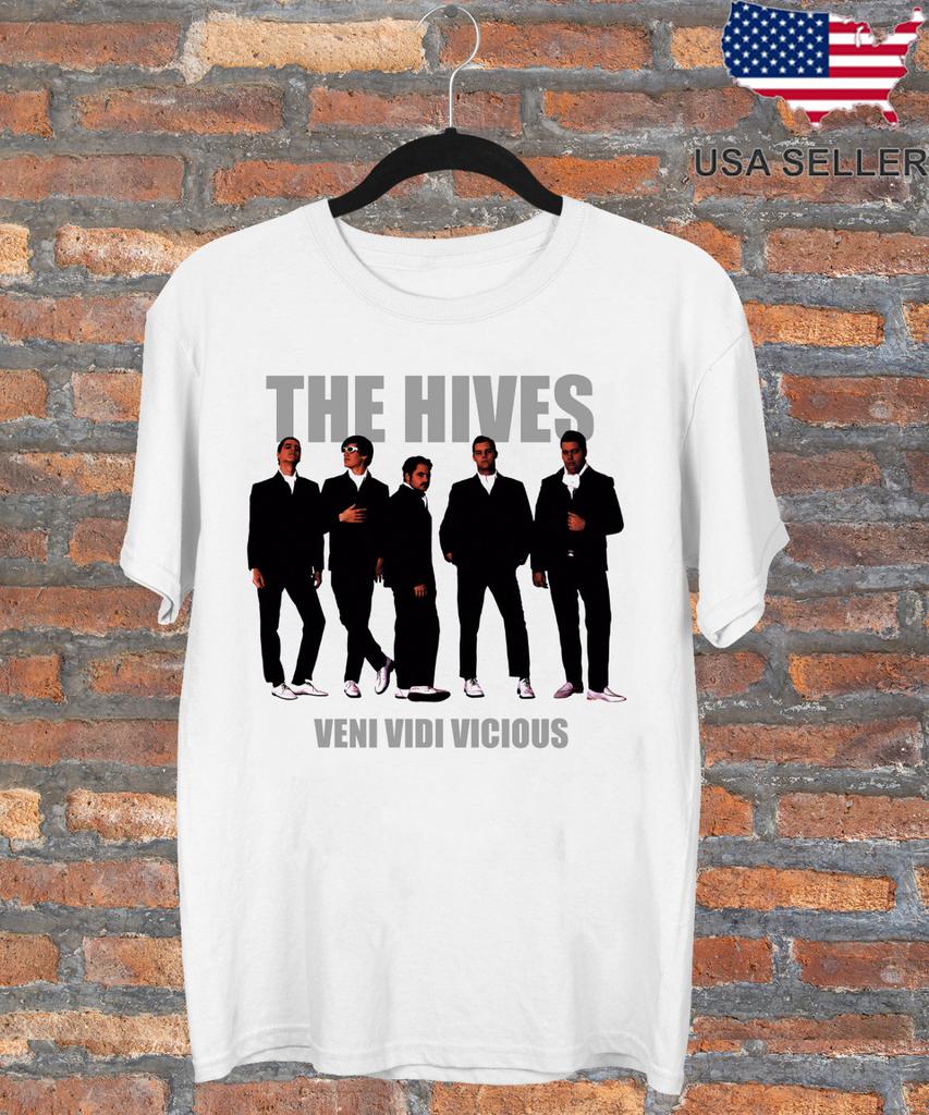 The Hives Band Veni Vidi Vicious White Cotton T Shirt Full Size SXL