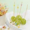 100pcs Wedding Party Pearl Disposable Skewers Food Fruit Picks Bamboo Cocktail Buffet Cake Toothpick Wedding Birthday Supplies