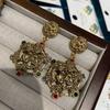 Ретро и Старинные Металлические Серьги-Ангелочки Целующиеся, Высококлассные Серьги-Гвоздики с Розами, Инкрустированные Алмазами, Персонализированные Преувеличенные Серьги для Женщин