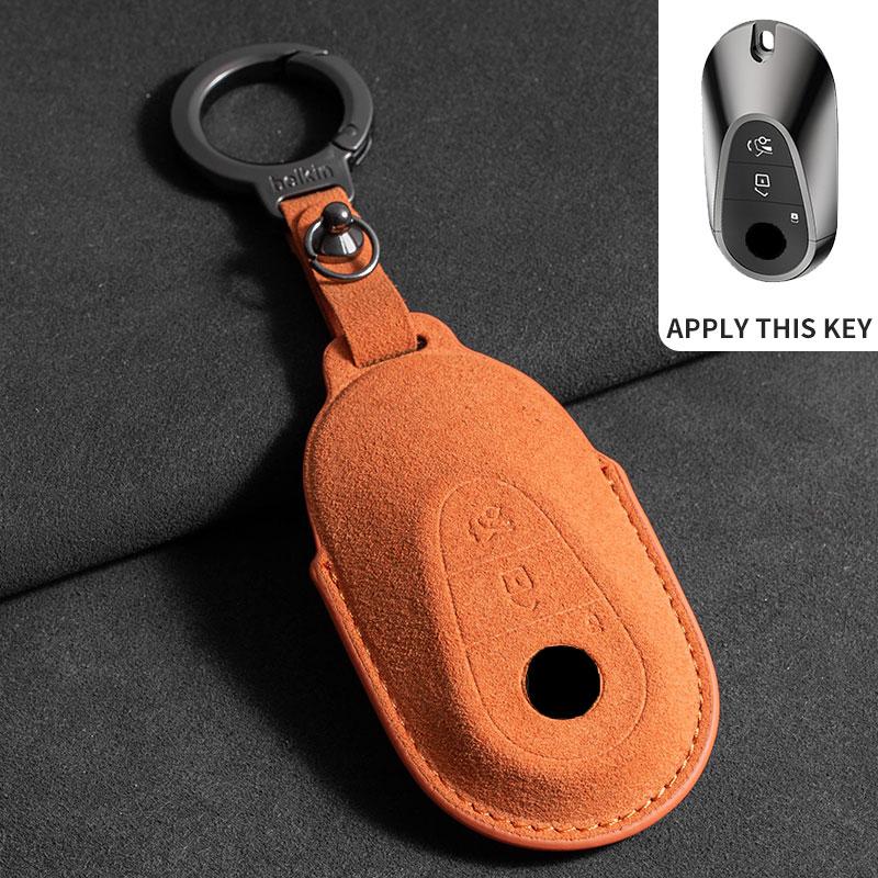 For Mercedes E Class W213 W205 E200 E260 E300 E320 AMG CLA 2018 2019 2020 Car Key Case Cover Auto Key Protected Shells Suede Fob