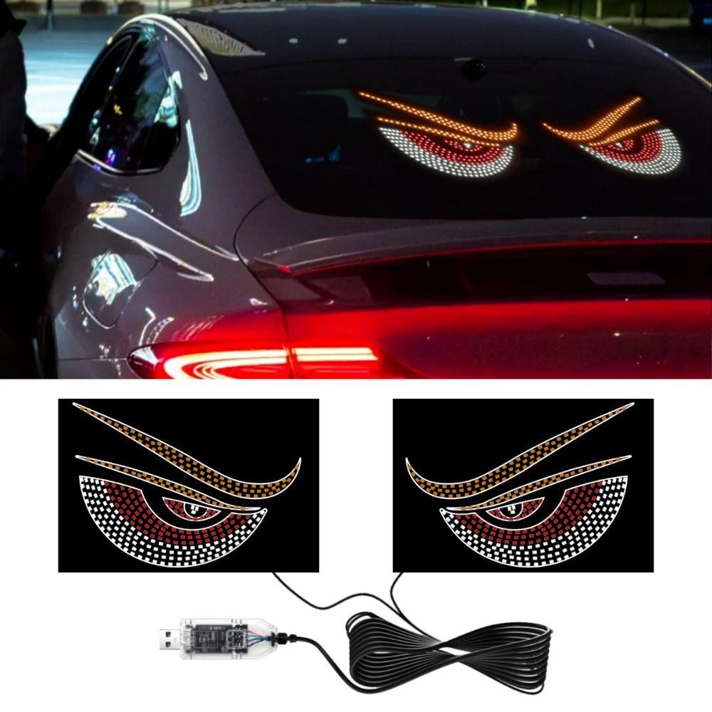 Гибкий светодиодный фонарь «Дьявольский глаз» для грузовика, USB пиксельная панель, креативная лампа, декор для автомобиля