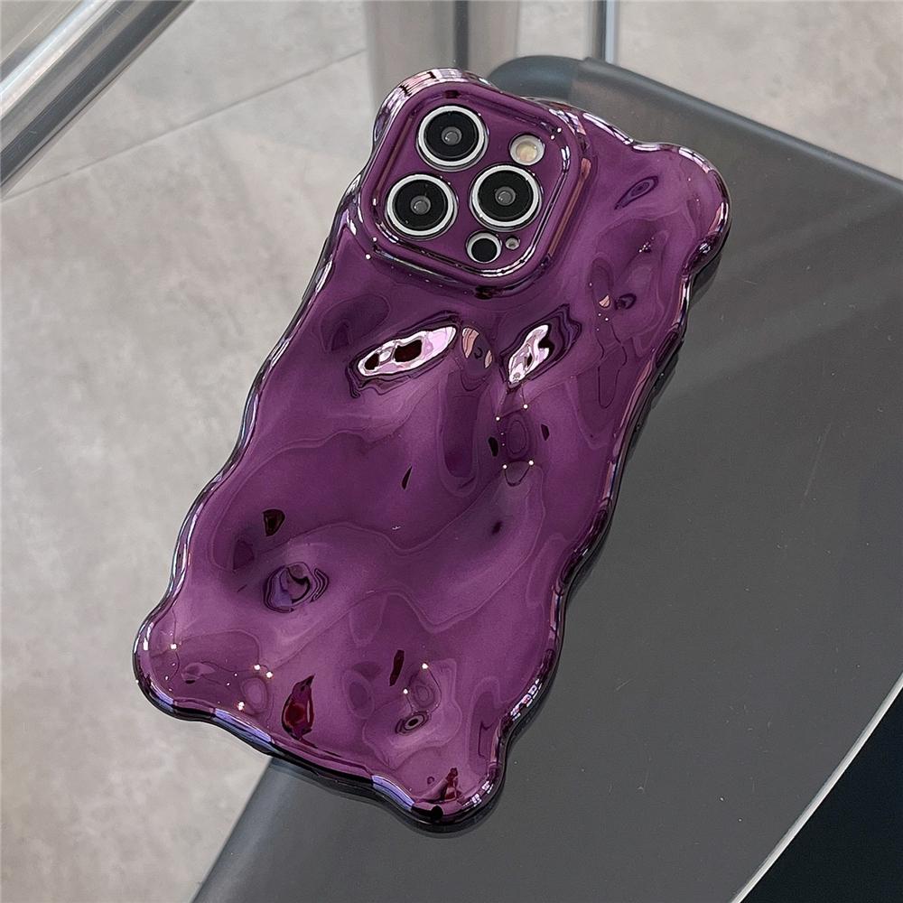 Роскошный чехол для телефона с волнистым завитым краем и покрытием для iPhone 15 11 12 13 14 Pro Max, 3D-неровность, мягкая защитная крышка для камеры