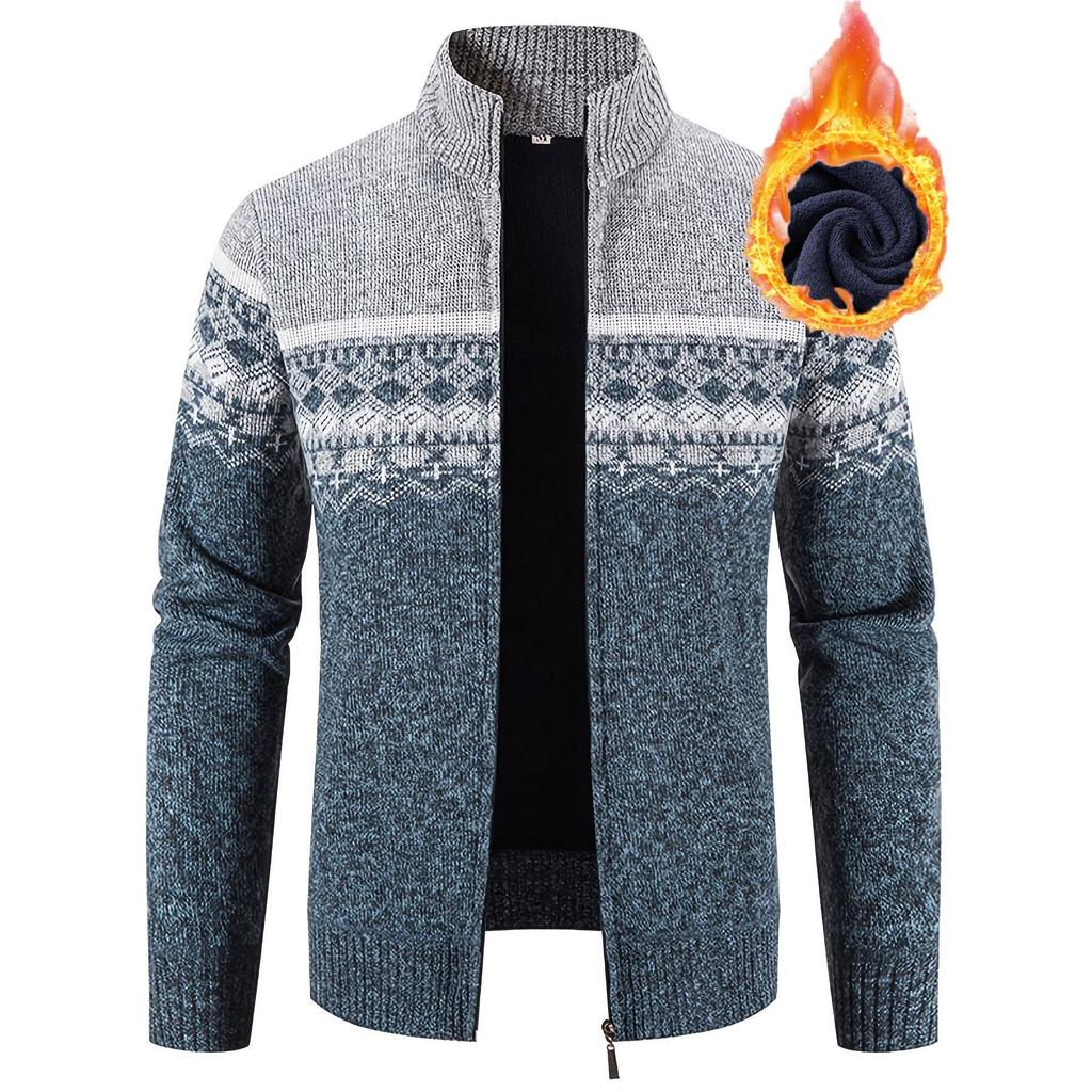 Cozy Up Свитера для мужчин, мужской кардиган на молнии, повседневный вязаный свитер с воротником-стойкой и карманами, куртки для мужчин