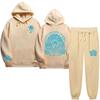 Chasing Sunsets Threaded Peripheral Printing Men's and Women's Sweatshirts Sweatpants Set Hoodie Straight Pants Set