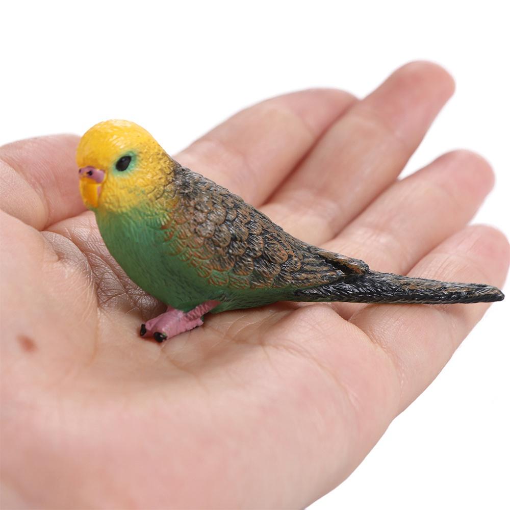 Miniatures Bird Figurines Educational Parrot Ornament Animal Sculpture Budgerigar Toy Tabletop