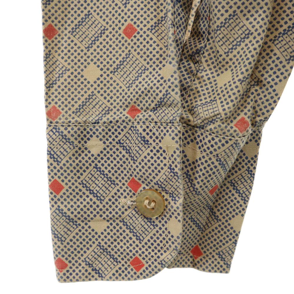 Vintage 70-е Комбинезон с ручкой Рубашка с длинным рукавом S бежевый Пожилой Мужской Б/У