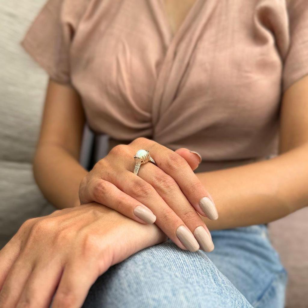 Natural Opal ring Multi flashy nature inspired Sterling silver handmade jewelry unique opal jewelry gift ideas for her  twiggy style