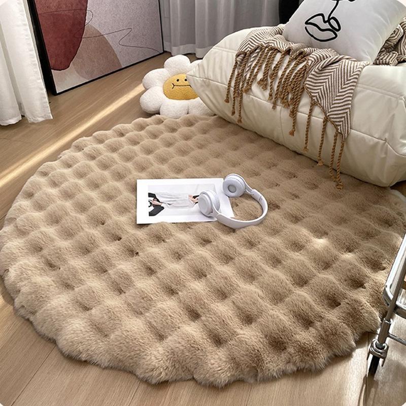 Кремовый стиль, круглый плюшевый ковер, одноместное одеяло для дивана, пузырчатая расческа для гостиной, шкаф для макияжа, табурет, подушка 30/40/60/80/100/120 см