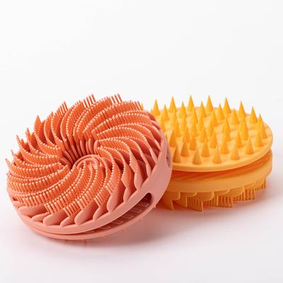 Силиконовая щетка для душа Массажер для кожи головы Двусторонняя щетка для тела с ручкой Гигиеничный