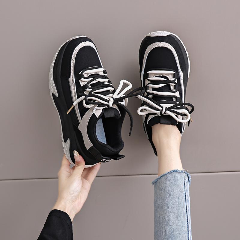 Platform-soled sports and leisure shoes New autumn small-size pregnant women's soft-soled dad shoes