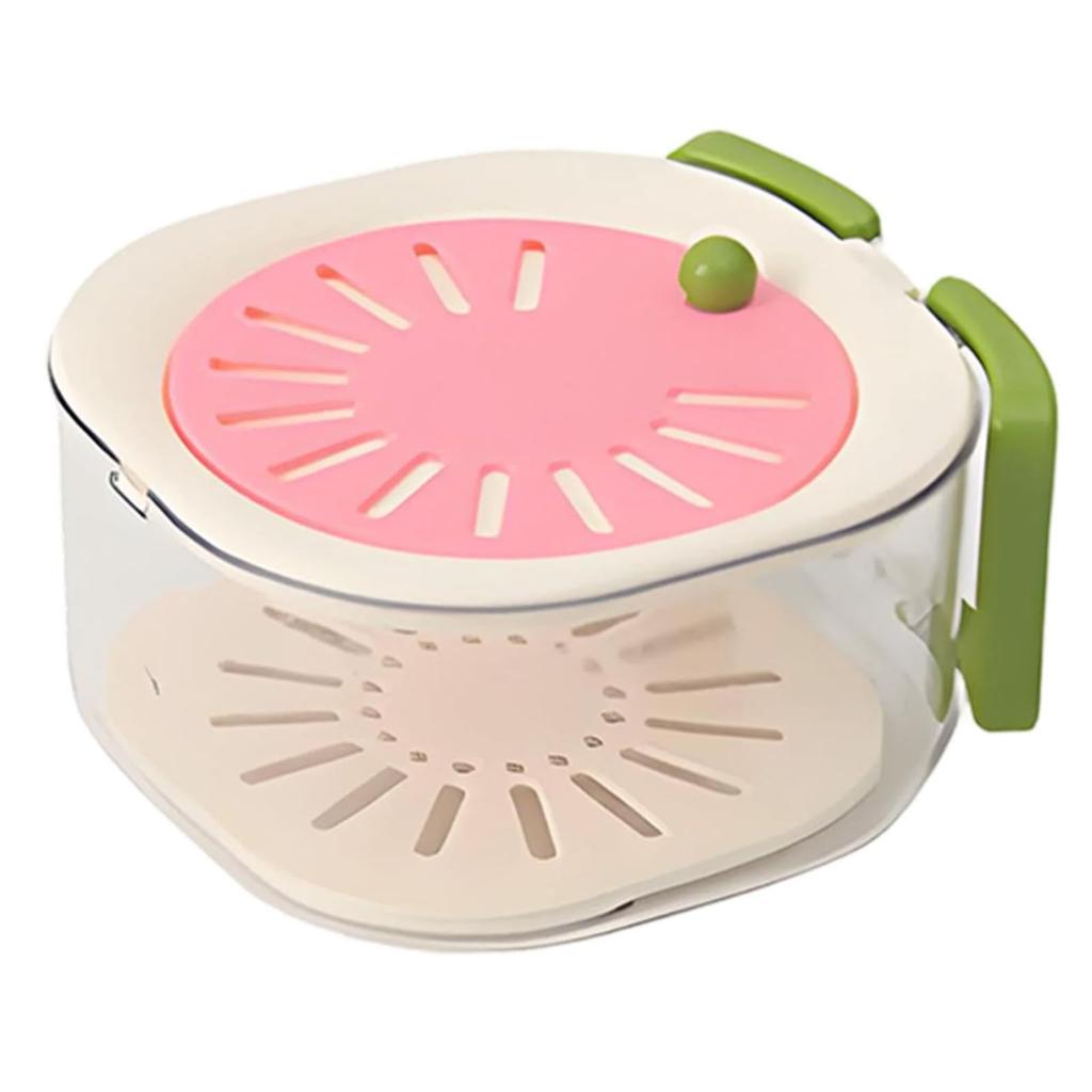 Fruit Drain Basket with Adjustable Vent Lid Foldable Handle Multi Purpose PP Vegetable Washing Basket for Home Kitchen