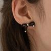 BEFORE MOONRISE [Silver 925] Ribbon Onyx Earrings SE229