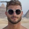 Vintage Round Polarized Sunglasses Men  Luxury Brand Classic Trendy Punk Driving Sun Glasses For Male Outdoor Shades UV400