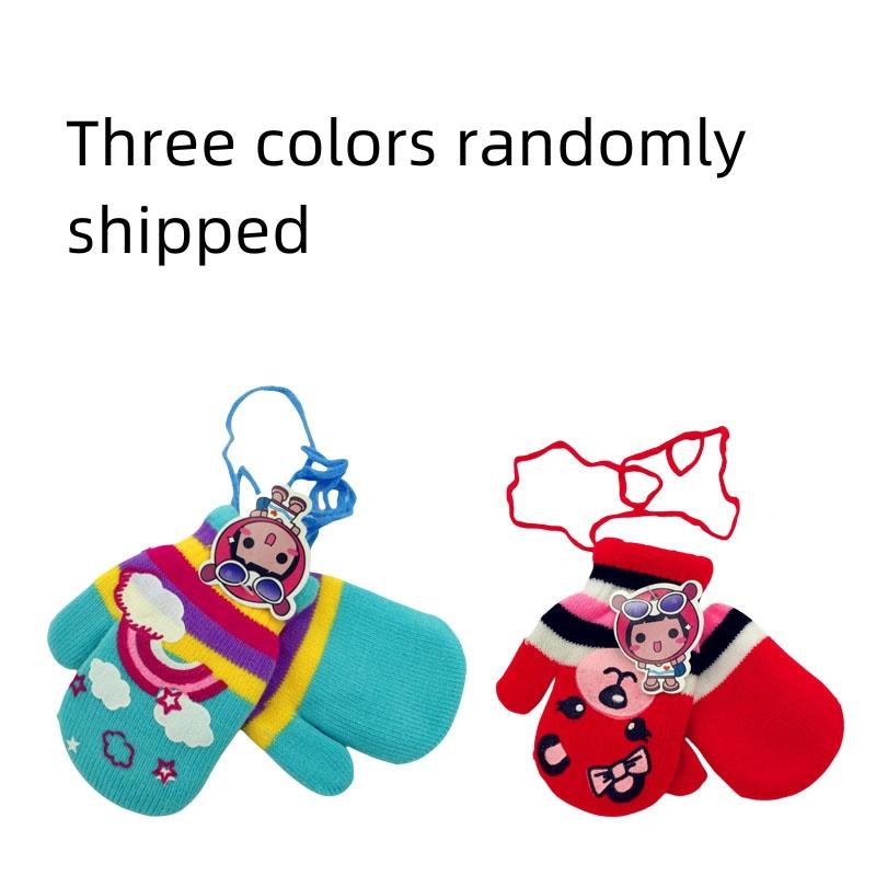 Зимние детские перчатки Dualswish, теплые варежки, детские перчатки с длинными пальцами для детей 2–5 лет, детские перчатки с подвесным воротником