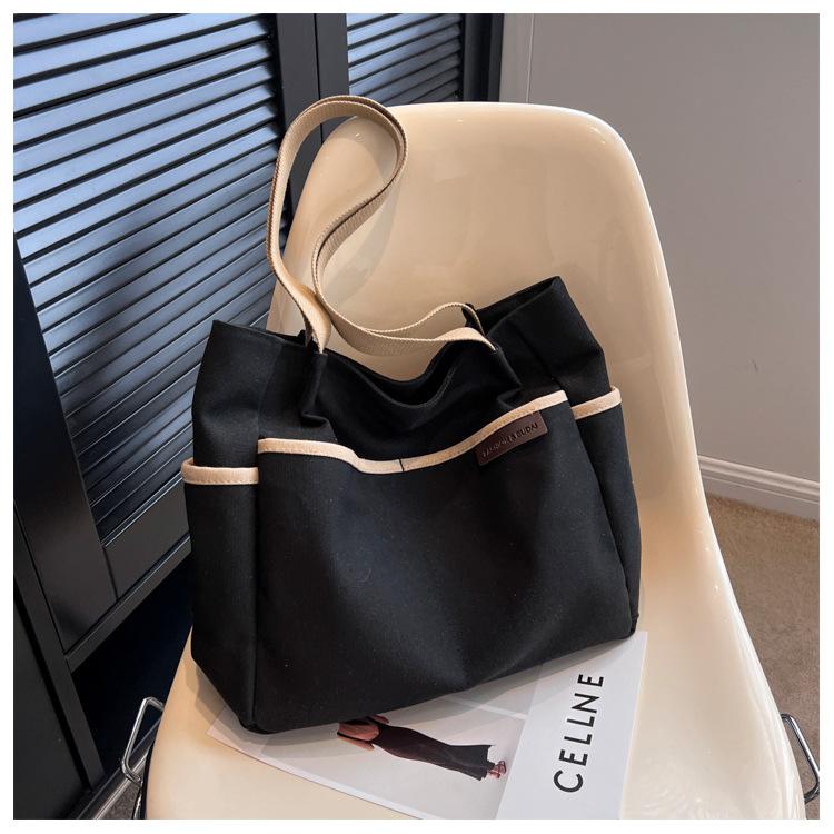 Большая вместительная холщовая сумка-тоут, женская сумка, студенческая сумка через плечо для студентов колледжа