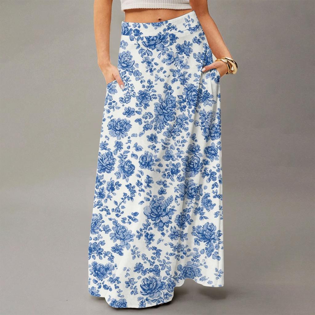 Women's Flowing Maxi Dress Regular Casual Summer Floral Print Bohemian  Skirt