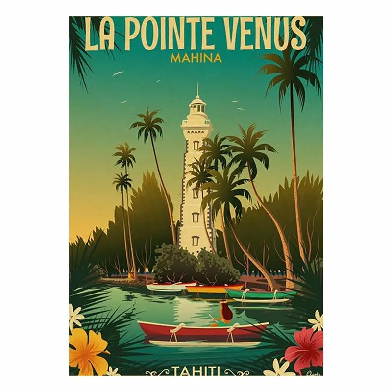 Винтажные металлические таблички с городами и пейзажами для путешествий Италия Япония Таиланд Таити Ретро-постеры для декора дома, бара, паба, клуба