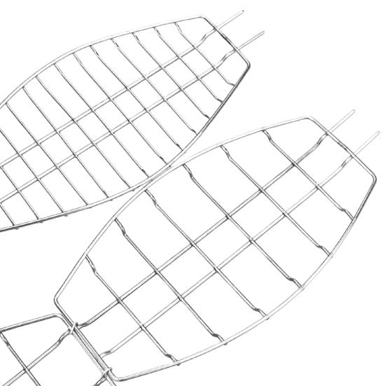 Корзина для жарки рыбы на гриле из нержавеющей стали, подвесная решетка для жарки рыбы, регулируемые запирающиеся петли, инструмент для переворачивания рыбы на гриле для целой рыбы и морепродуктов